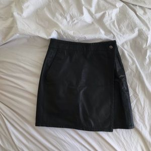 Charlotte Robson Black Leather Wrap Skirt 2